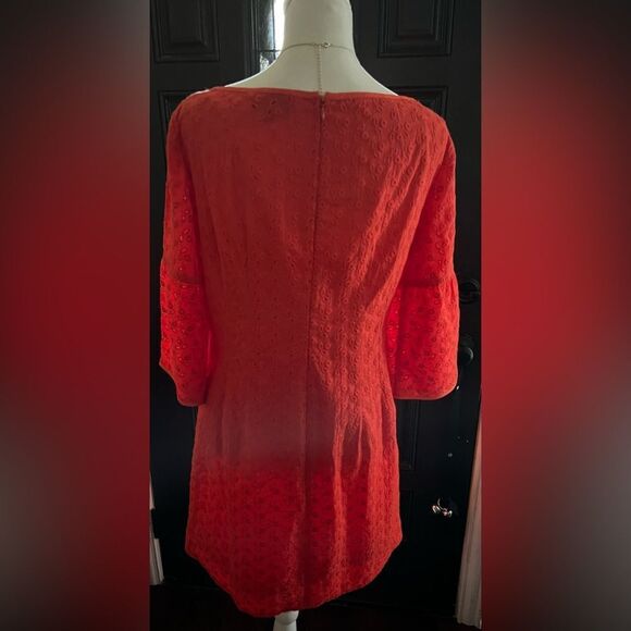 Nanette Lepore Bell Sleeve Flounce Dress Size 10 Made in the USA Size 4 MSRP$248 - Picture 2 of 6